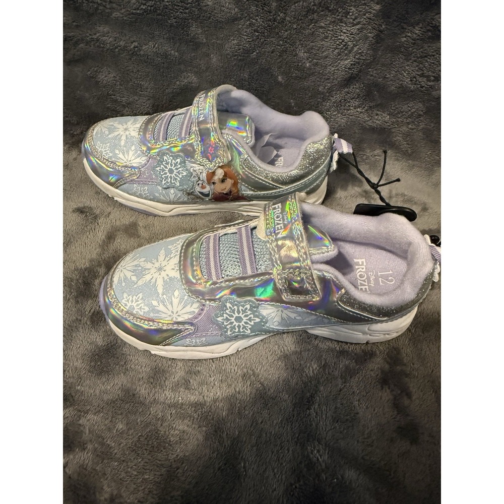 NWT Disney Toddler Little Kids Girls Frozen Sneakers Blue Purple Sz 12 Elsa Olaf